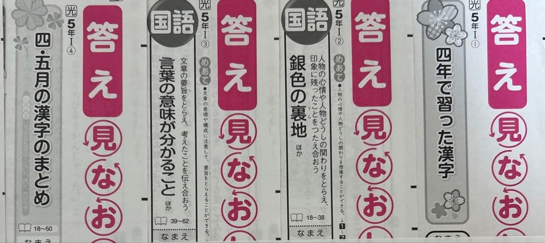 【2025年度】カラーテスト　答え見なおしシート　国語　小5 明治図書　光村図書