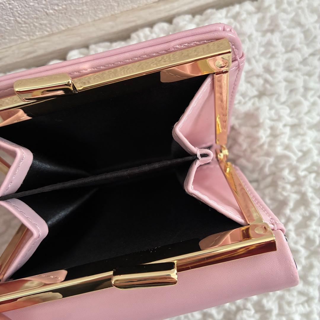 未使用✨️MARY QUANT ミニーマウス がま口三つ折り財布 ピンク デイジー