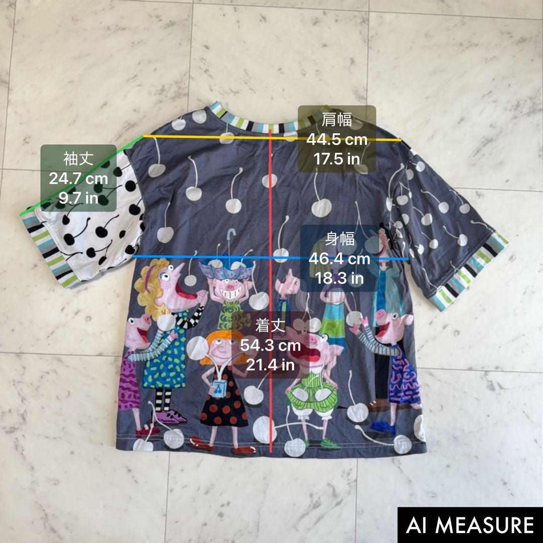 アルベロベロ✨オレボレブラ カットソー　ぶたさん　さくらんぼ　Ｔシャツ　総柄