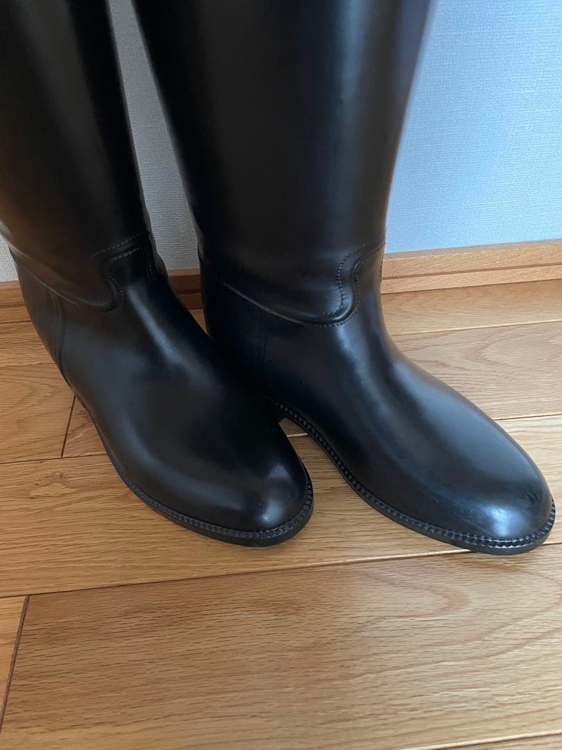 【美品】AIGLEエーグル　ブラック ロングブーツ 長靴23cm