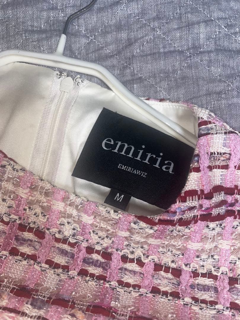 【新品未使用】 emiria マリアケントツイードワンピースM