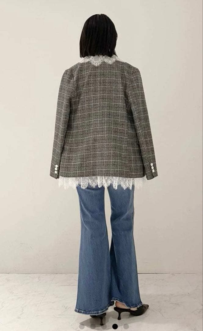 2wayヴィンテージライクレースジャケット LILYBROWN
