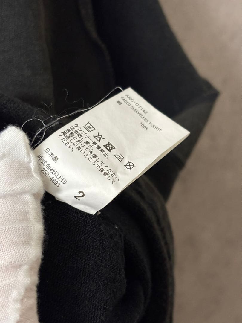 ANCELLM　フェイデッドスリーブレスTシャツ　ノースリーブ