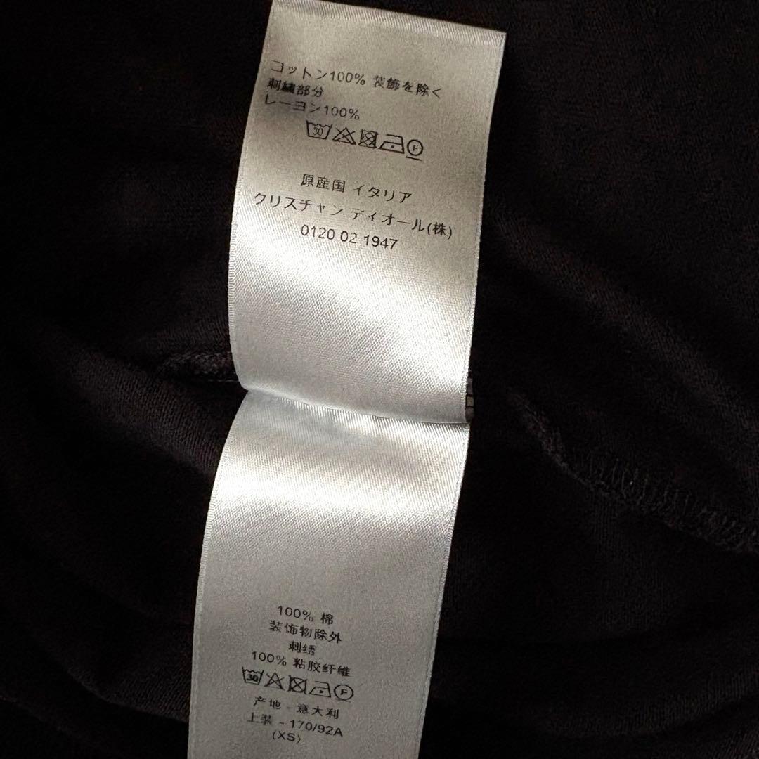 【正規品】Dior Tシャツ メンズ 黒 刺繍ロゴ Homme XS 美品