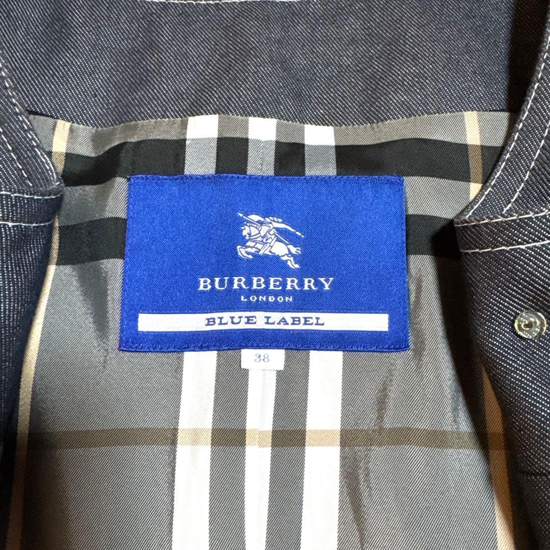 【未使用級】BURBERRY バーバリーブルーレーベル ノーカラートレンチコート