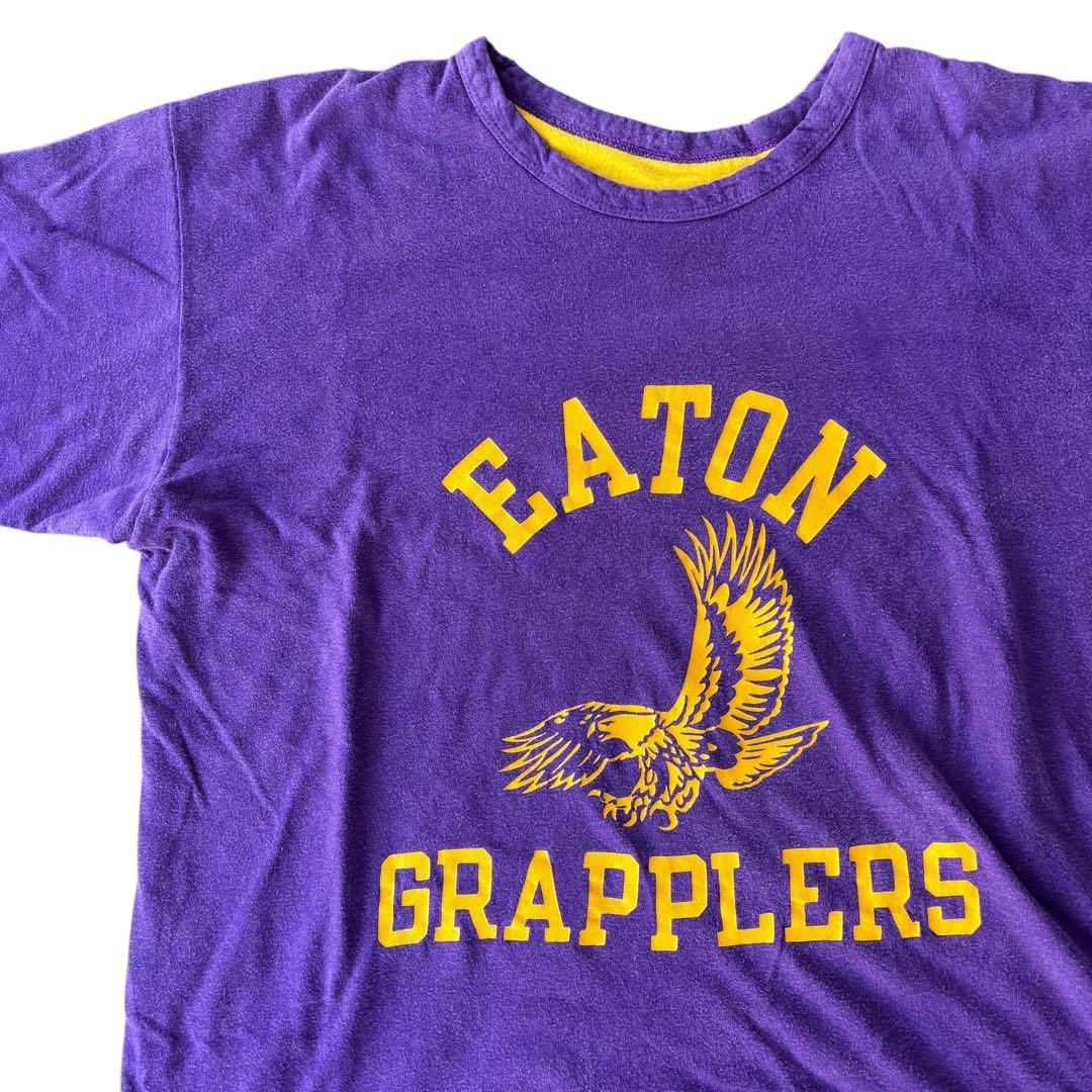 〜70s Champion リバーシブル Tシャツ XL 紫 黄 ヴィンテージ