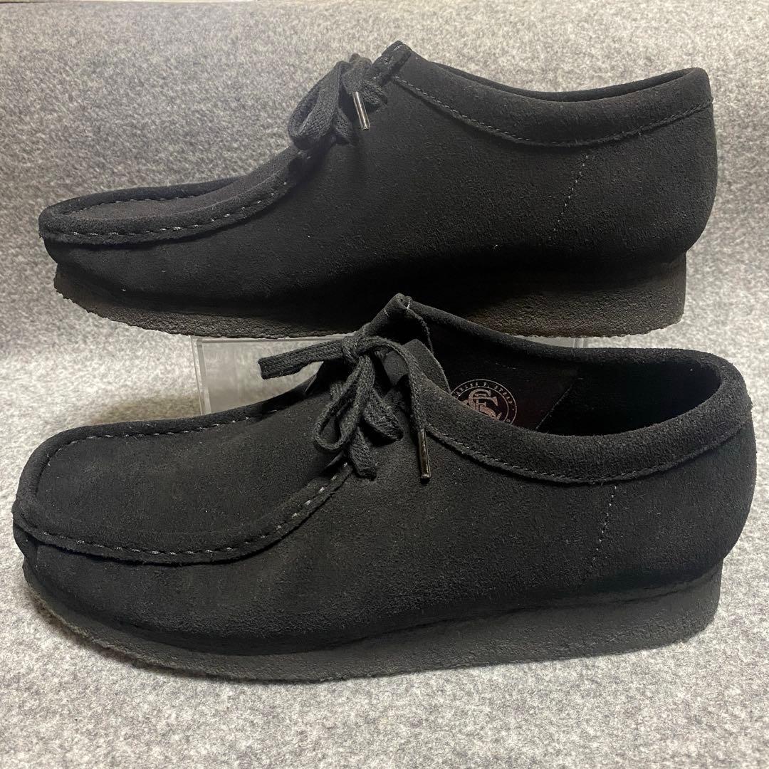 【美品】 clarks クラークス　27cm ワラビー モカシン スエード 黒色