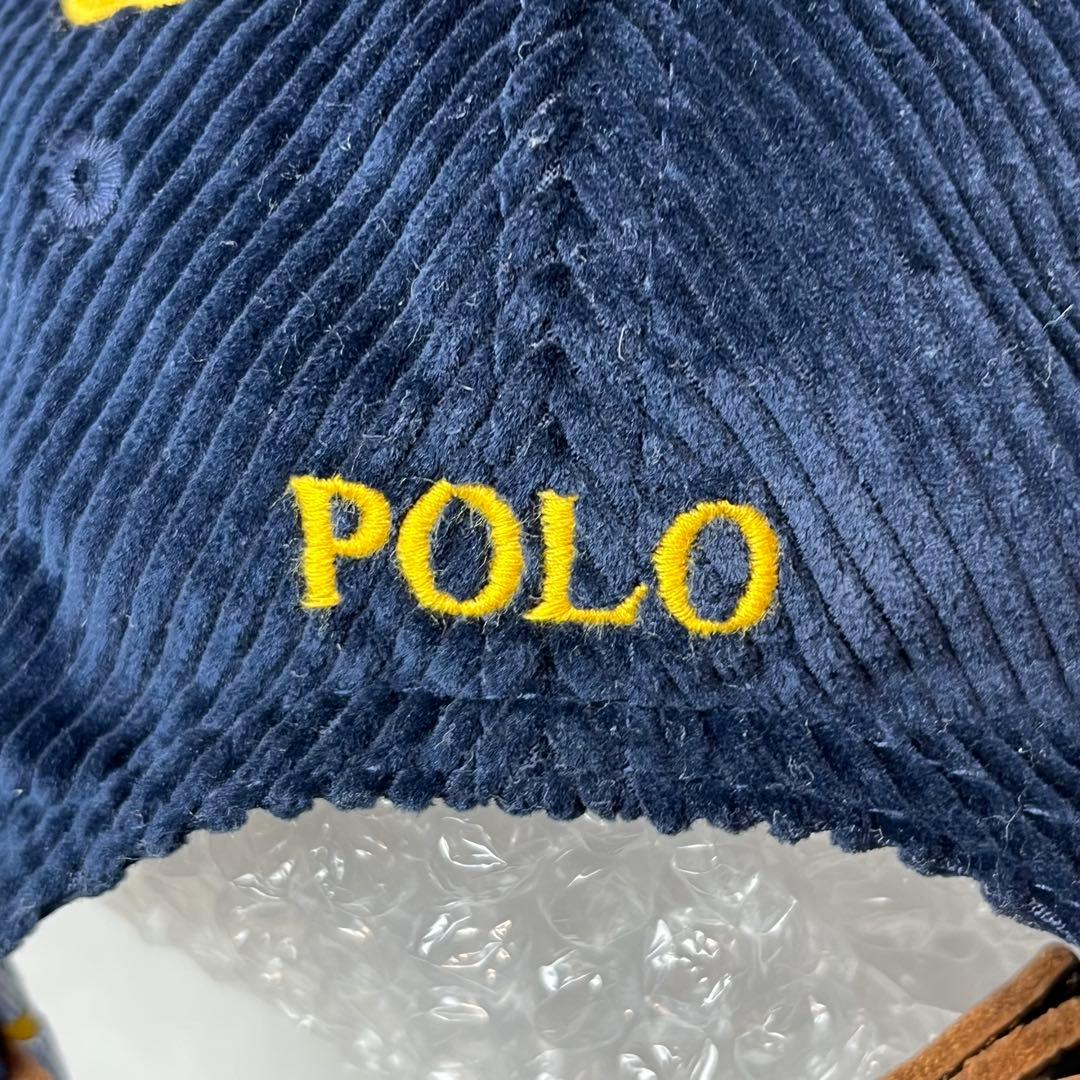 POLO RALPH LAUREN コーデュロイ キャップ 刺繍 ネイビー