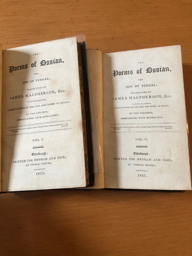 POEMS OF OSSIAN（2冊セット)