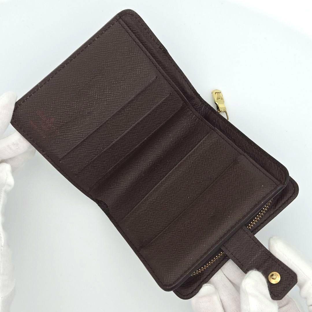 ルイヴィトン ダミエ エベヌ コンパクトジップ 二つ折り財布 ラウンドファスナー