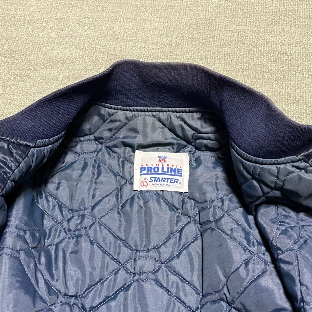 NFLシカゴベアーズ 古着 STARTERジャケットスタジャン ネイビーメンズL