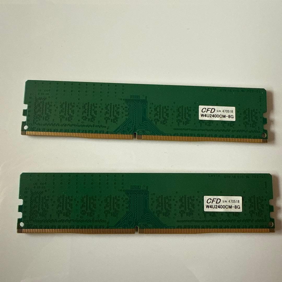 crucial 8GB DDR4-2400 UDIMM メモリ x2