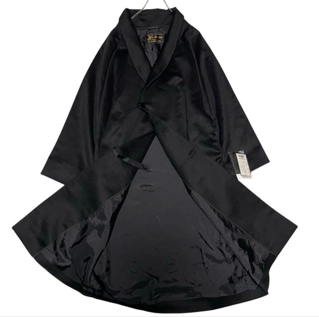 カシミヤ95%×マキシ丈比翼 ロングチェスターコート L