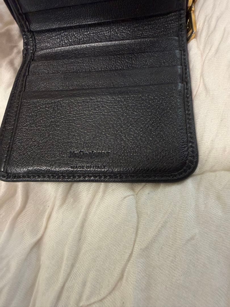 m*i様 YSL ブラック 二つ折り財布