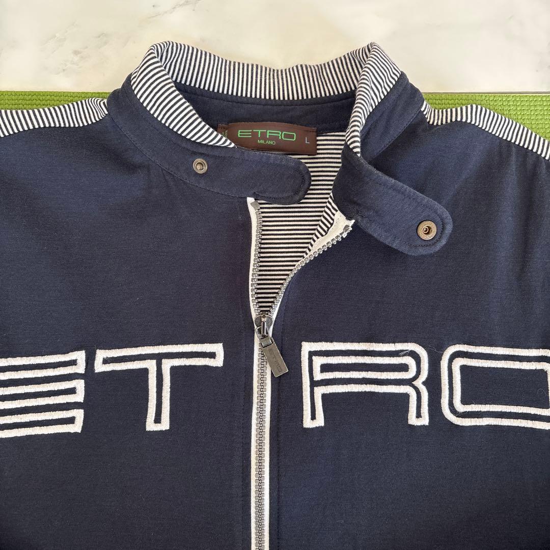 ETRO エトロ ジップアップ ブルゾン ジャケット ネイビー L