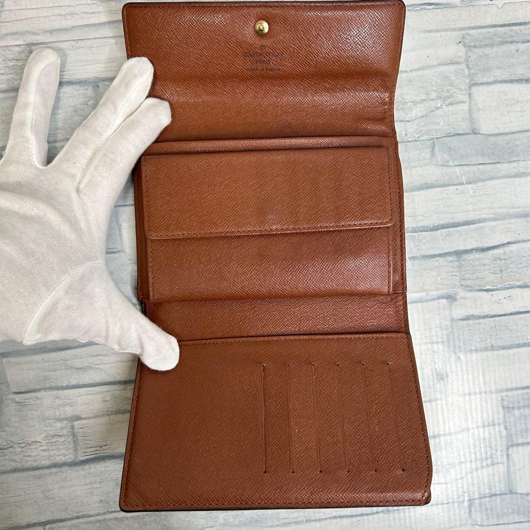 極美品　63 ルイヴィトン 三つ折り財布　モノグラム oq4