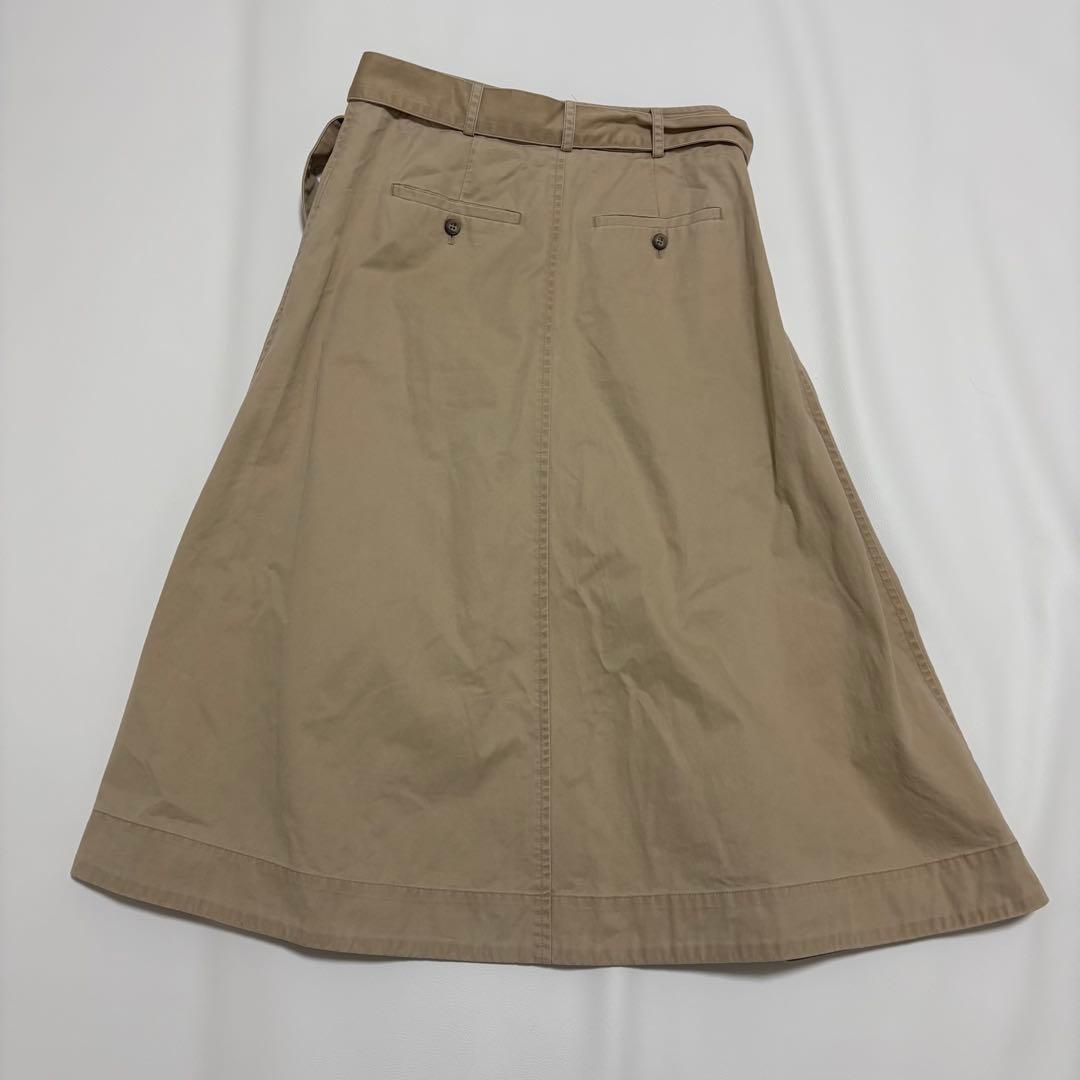 【POLO RALPH LAUREN】ベルト付ロングフレアスカート Mベージュ