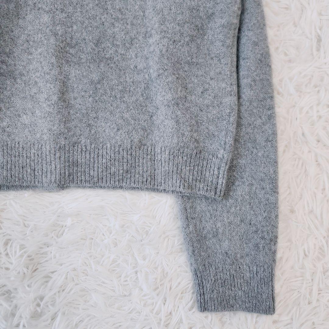 25AW フォックス カシミヤ ブレンド クルーネック カーディガン グレー