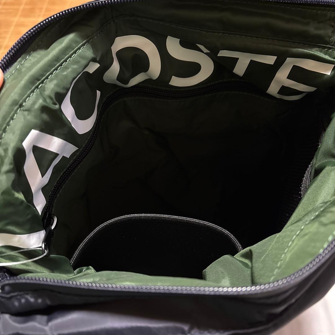 LACOST パデッドナイロン ゴルフボールエフェクトバケットバッグ 未使用品