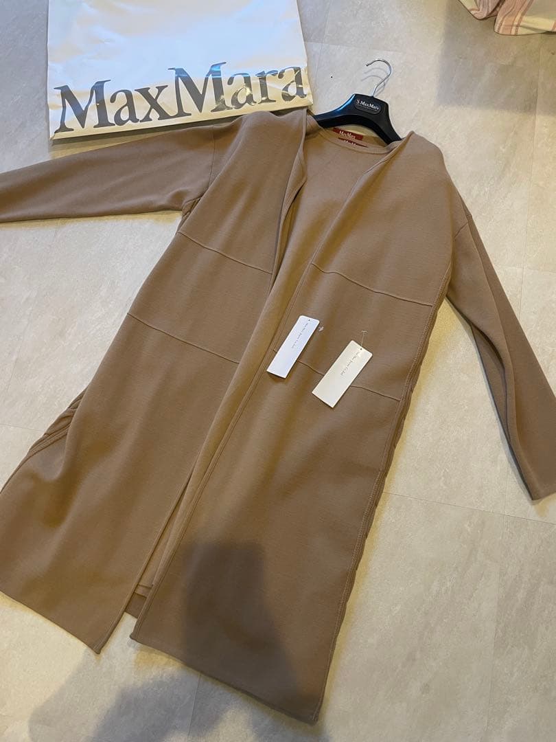 MaxMara ベージュ 半袖ひざ丈ワンピース S