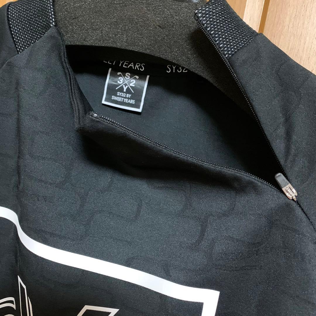 SY32 エスワイサーティトゥゴルフ ★SYG インターロック 長袖シャツ★黒Ｌ