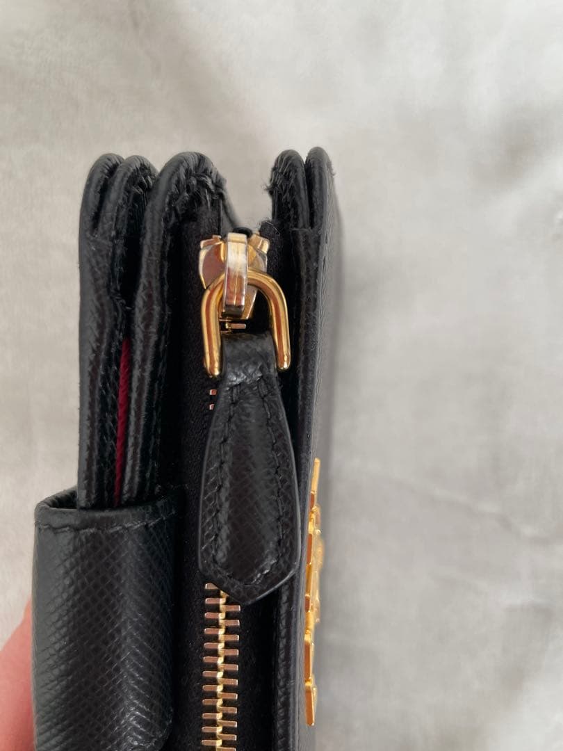 PRADA サフィアーノレザー 二つ折り財布 マルチ ピンク