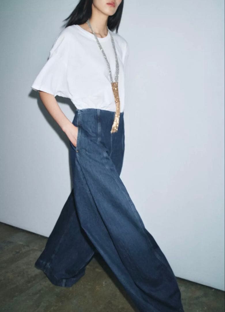 ●ZARA●ザラ●バルーンハイウエストデニムパンツ●34●