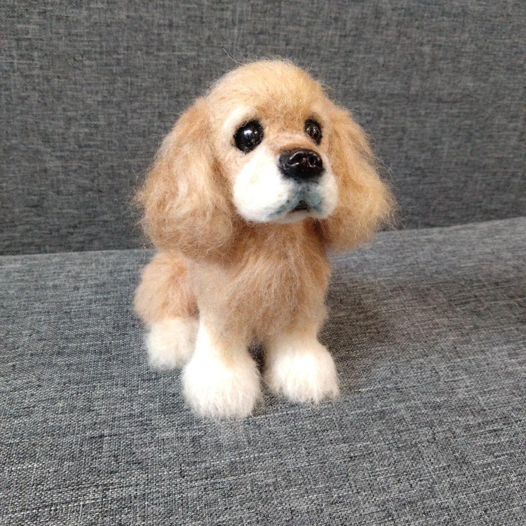 トロマ　羊毛フェルト＋毛糸　アメリカンコッカースパニエル　ハンドメイド　犬