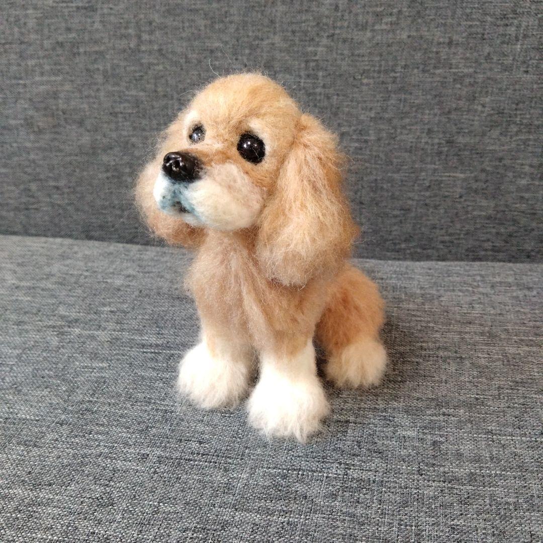 トロマ　羊毛フェルト＋毛糸　アメリカンコッカースパニエル　ハンドメイド　犬