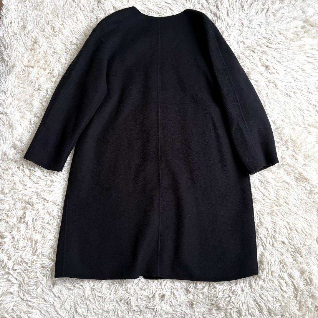 GALERIE VIE ノーカラーコート カシミヤ100％ ブラック S