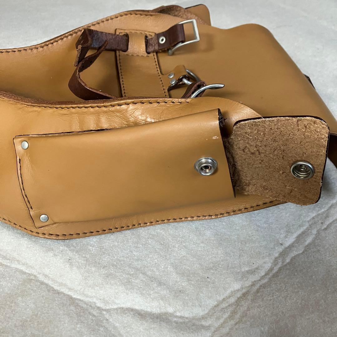 ハンドメイド　1点もの　本革レザーサドルバック