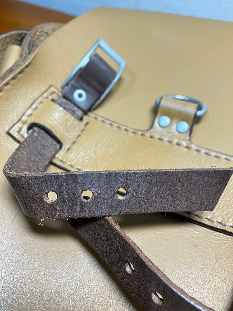 ハンドメイド　1点もの　本革レザーサドルバック