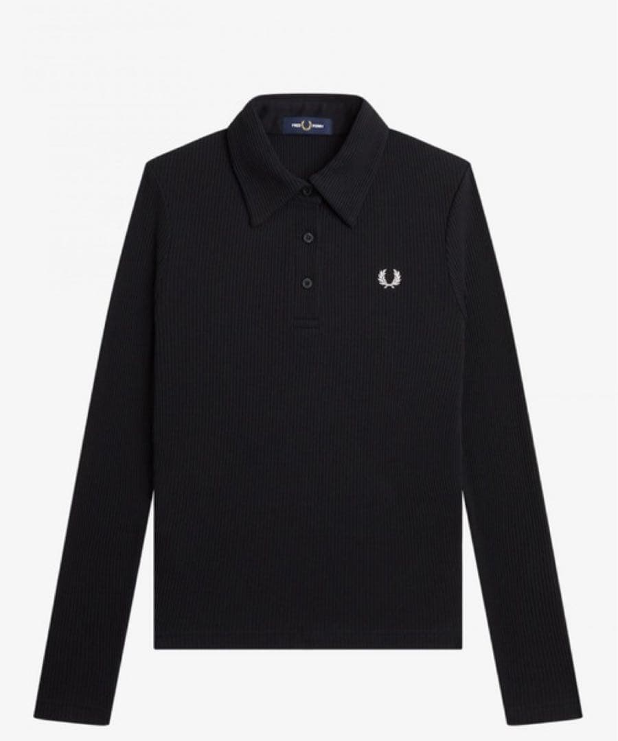 【フレッドペリー】Long Sleeve Ribbed Polo Shirt