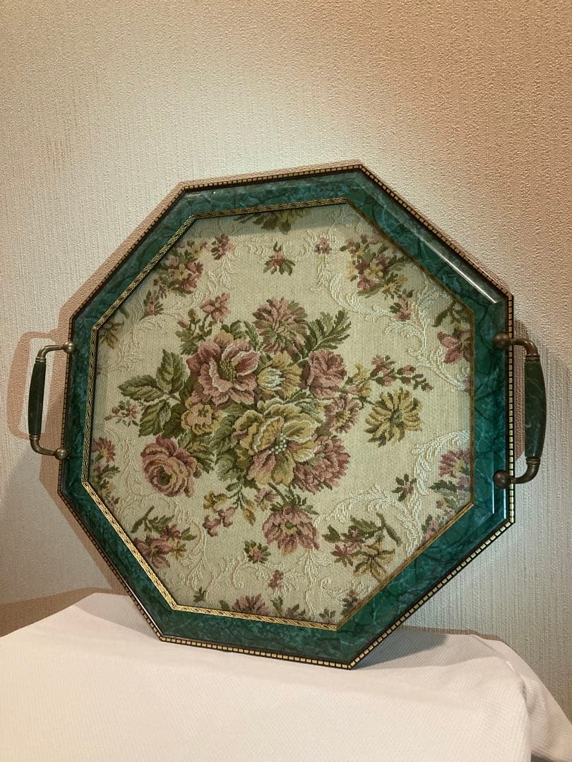 専用出品中。 antique イタリア製　ゴブラン織　ITALY トレイ