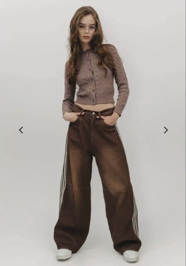 【THE TOE】 Emirates Track Denim Pantsブラウン