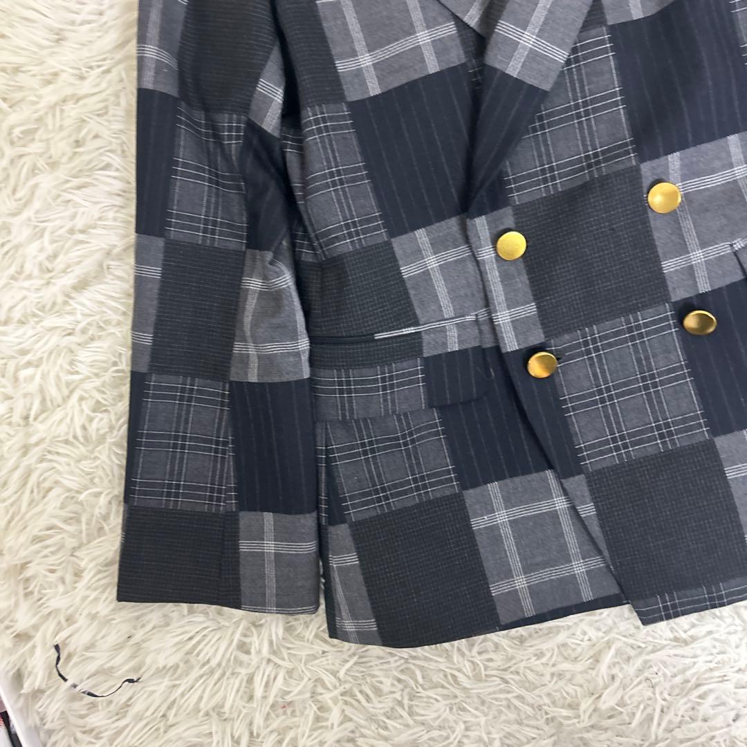美品　UNFOLLOW FOLL フォル パッチワークダブルブレストブレザー