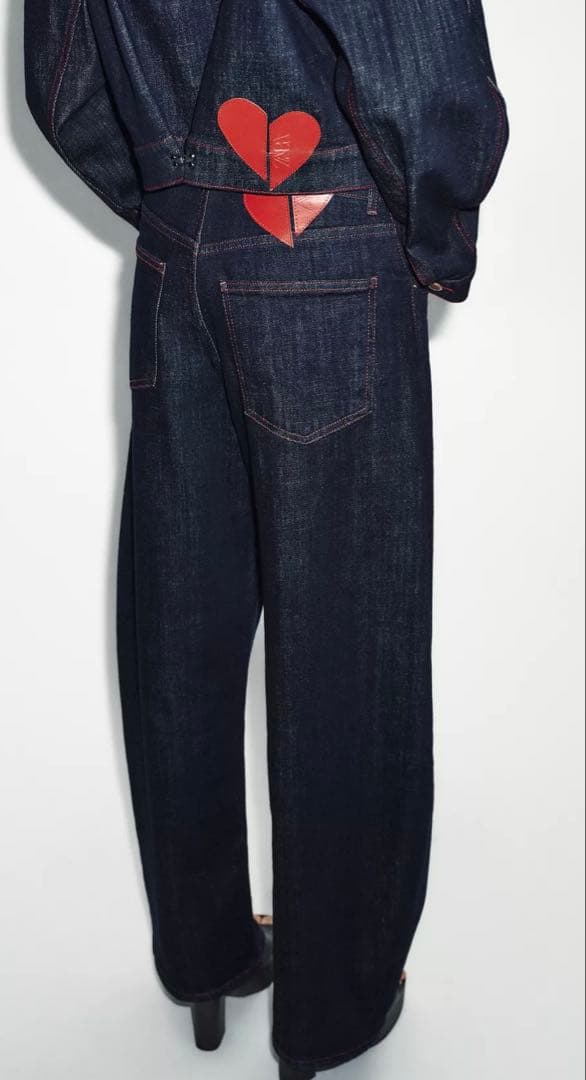 ZARA Z1975 ハイウエストバレルフィットデニムパンツ　EU34 7号