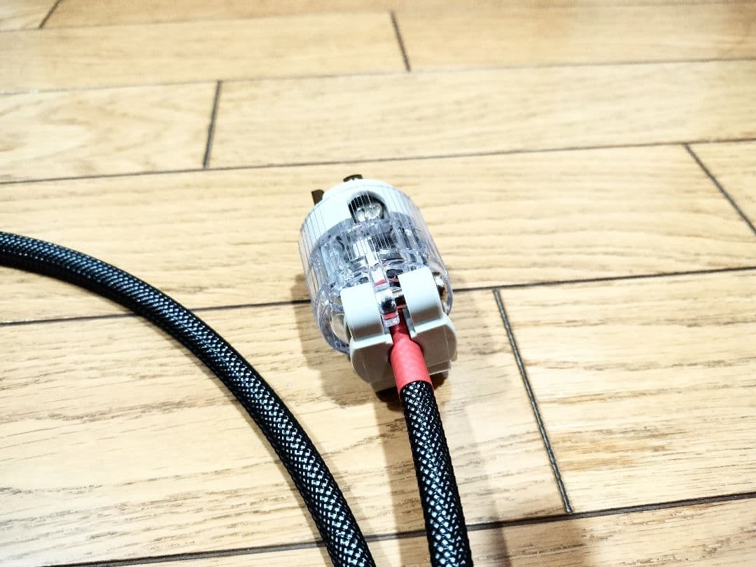 amormet装着 銅単線自作電源ケーブル 約1.5m