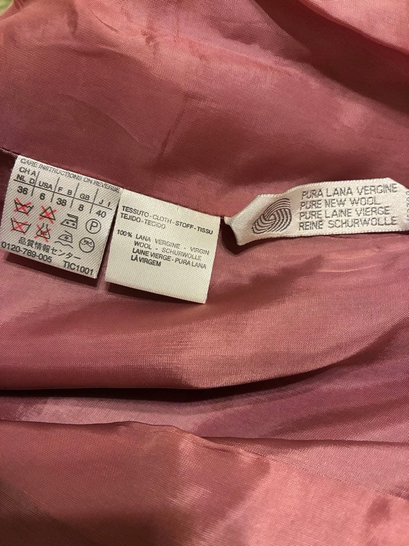 美品　MaxMara バージンウール100%テーラードJKピンク40
