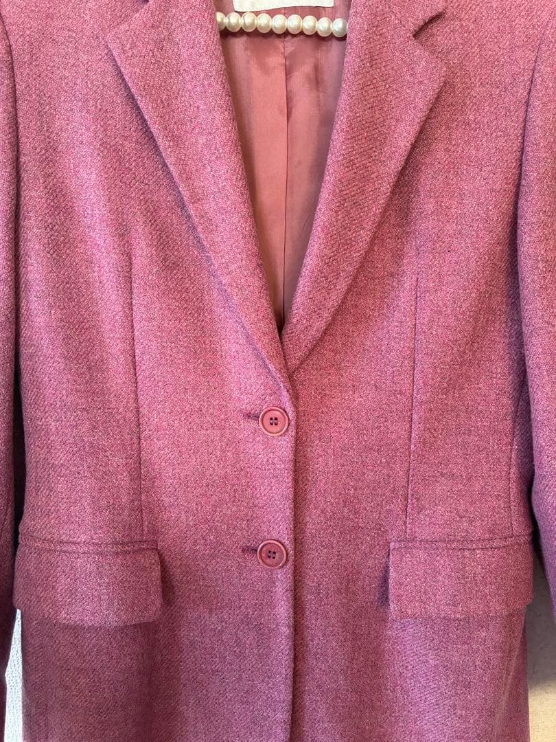 美品　MaxMara バージンウール100%テーラードJKピンク40