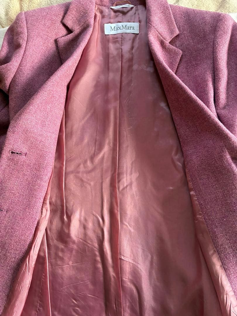 美品　MaxMara バージンウール100%テーラードJKピンク40