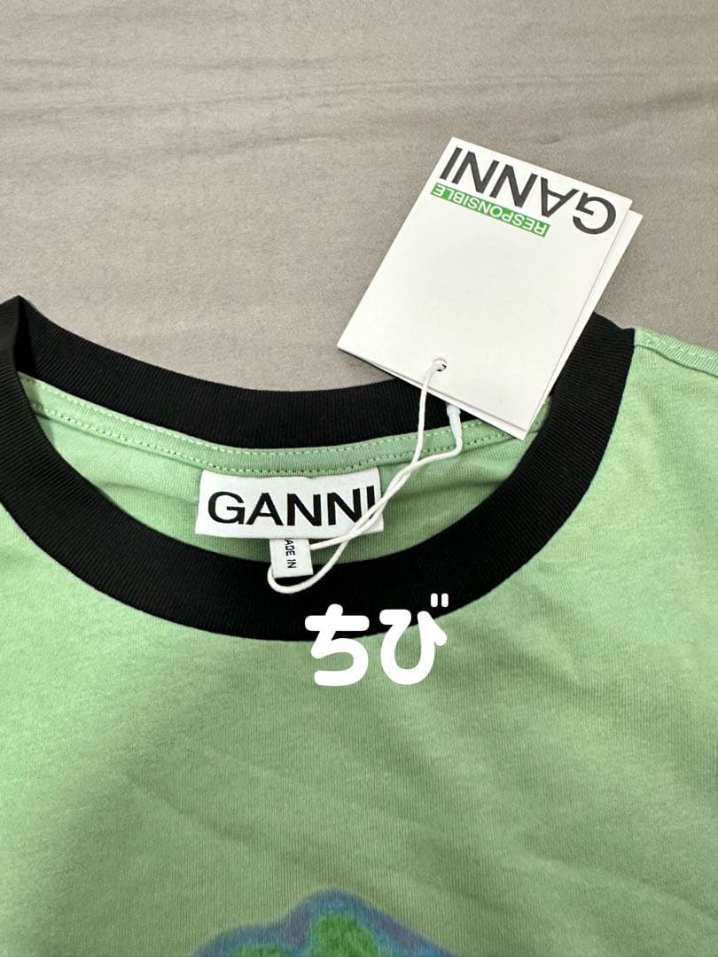 GANNI 半袖Tシャツ 花柄プリント