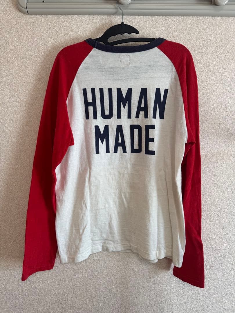 k*u様 HUMAN MADE RED NAVY L/S T-SHIRT
