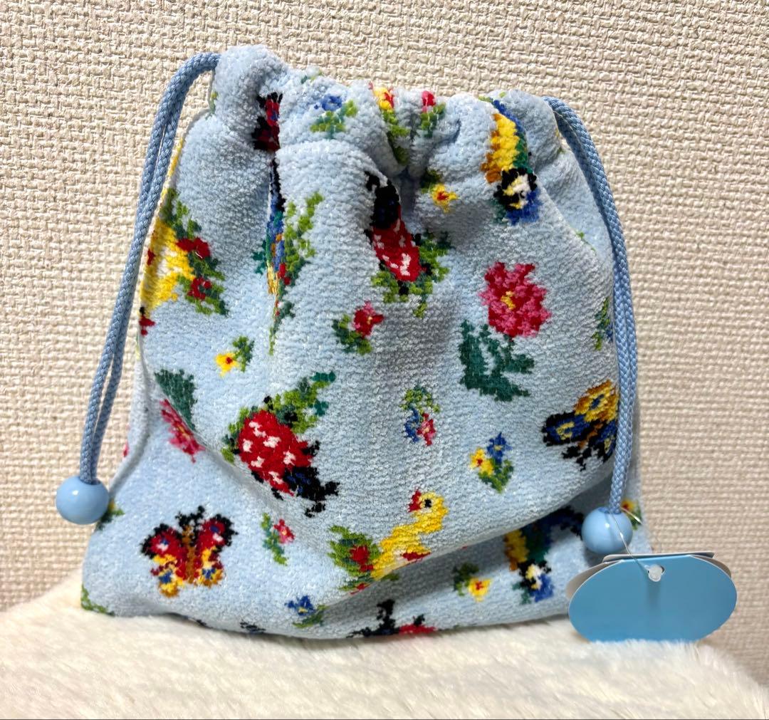 フェイラー　阪急うめだ限定　ハイジ　巾着　ブルー