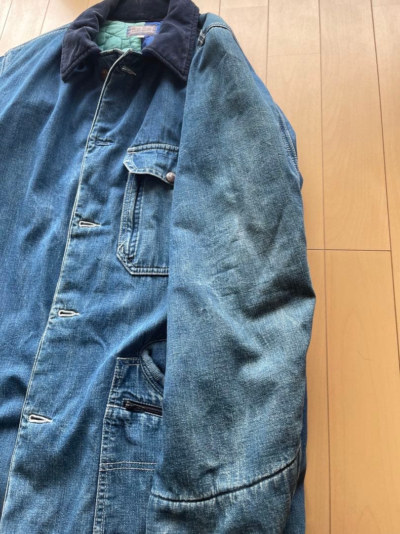 BLUE BLUE デニムカバーオール 裏キルト コーデュロイ襟 M