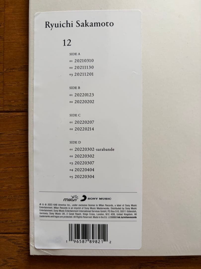 【輸入盤・クリアバイナル】Ryuichi Sakamoto 12 レコード