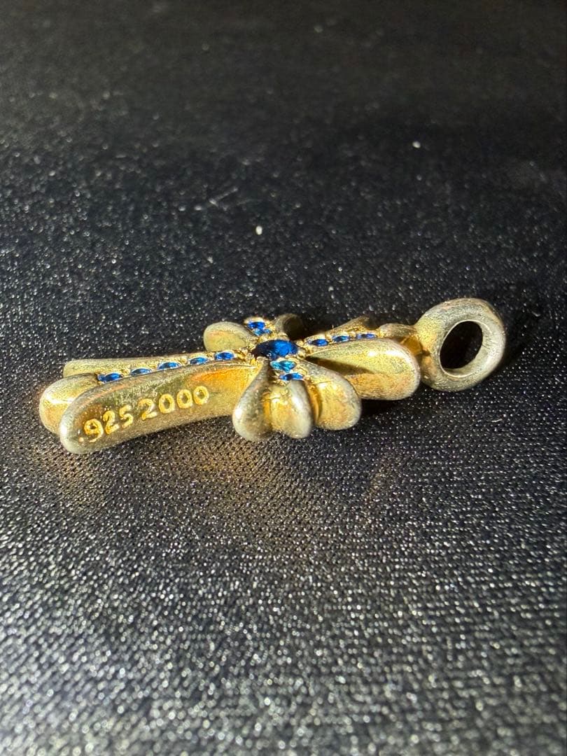 クロムハーツ タイニーファットクロス サファイア 925 2000年製 正規品