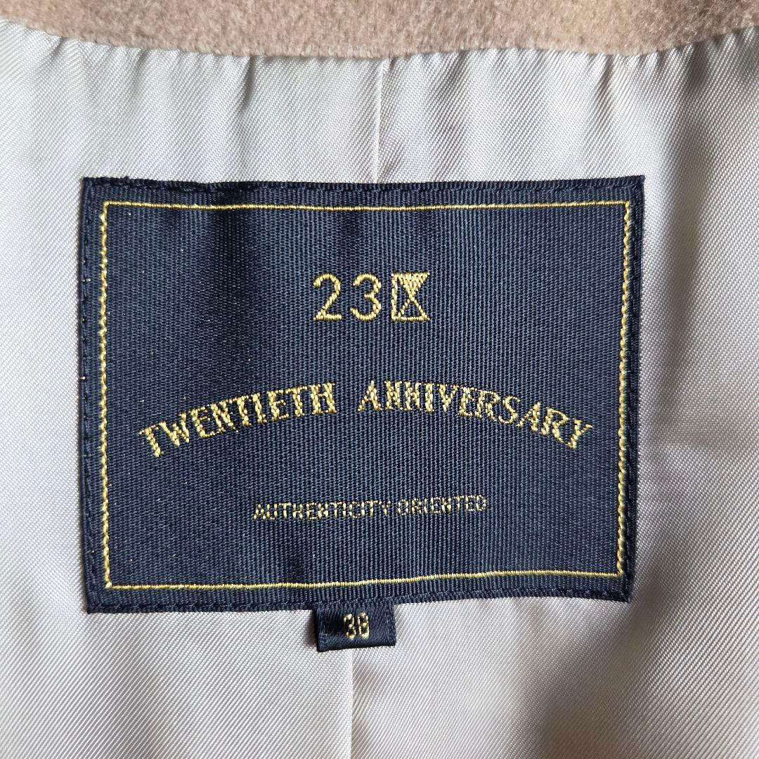 美品 23区 LoroPiana ウール フーデットコート ファー M ベージュ