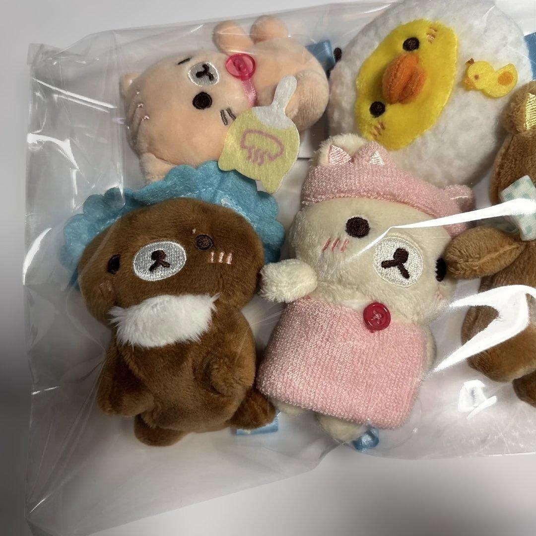 ねこねこの湯　リラックマ　てのりぬいぐるみ　５点セット