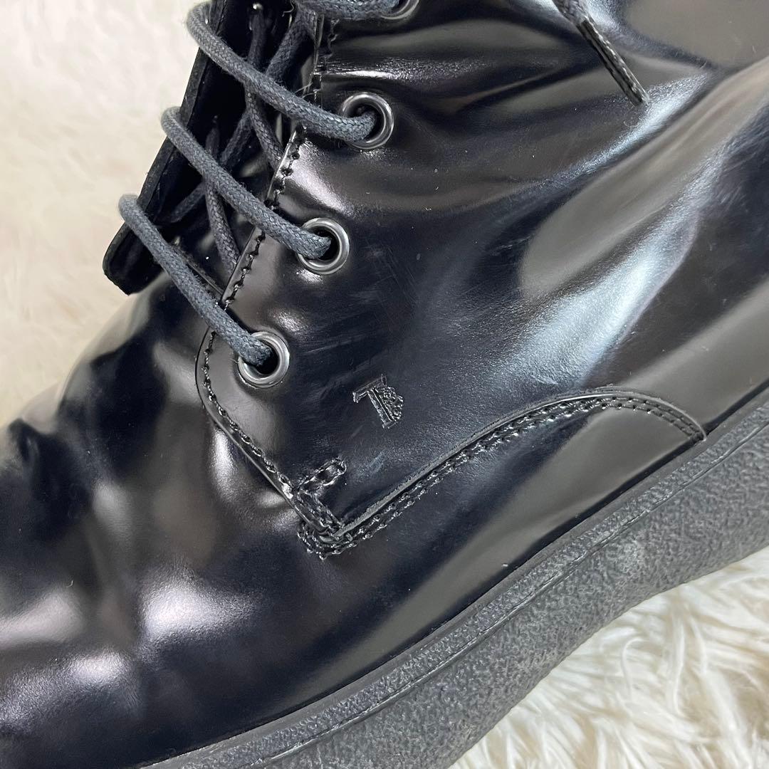 TOD'S W.G.レザーレースアップブーツ ブラック 38 ドライビング